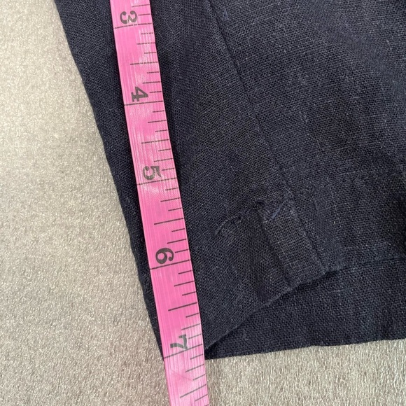 [L]Per Se Navy Linen Casual Shorts with Elastic Waistband - Picture 7 of 8